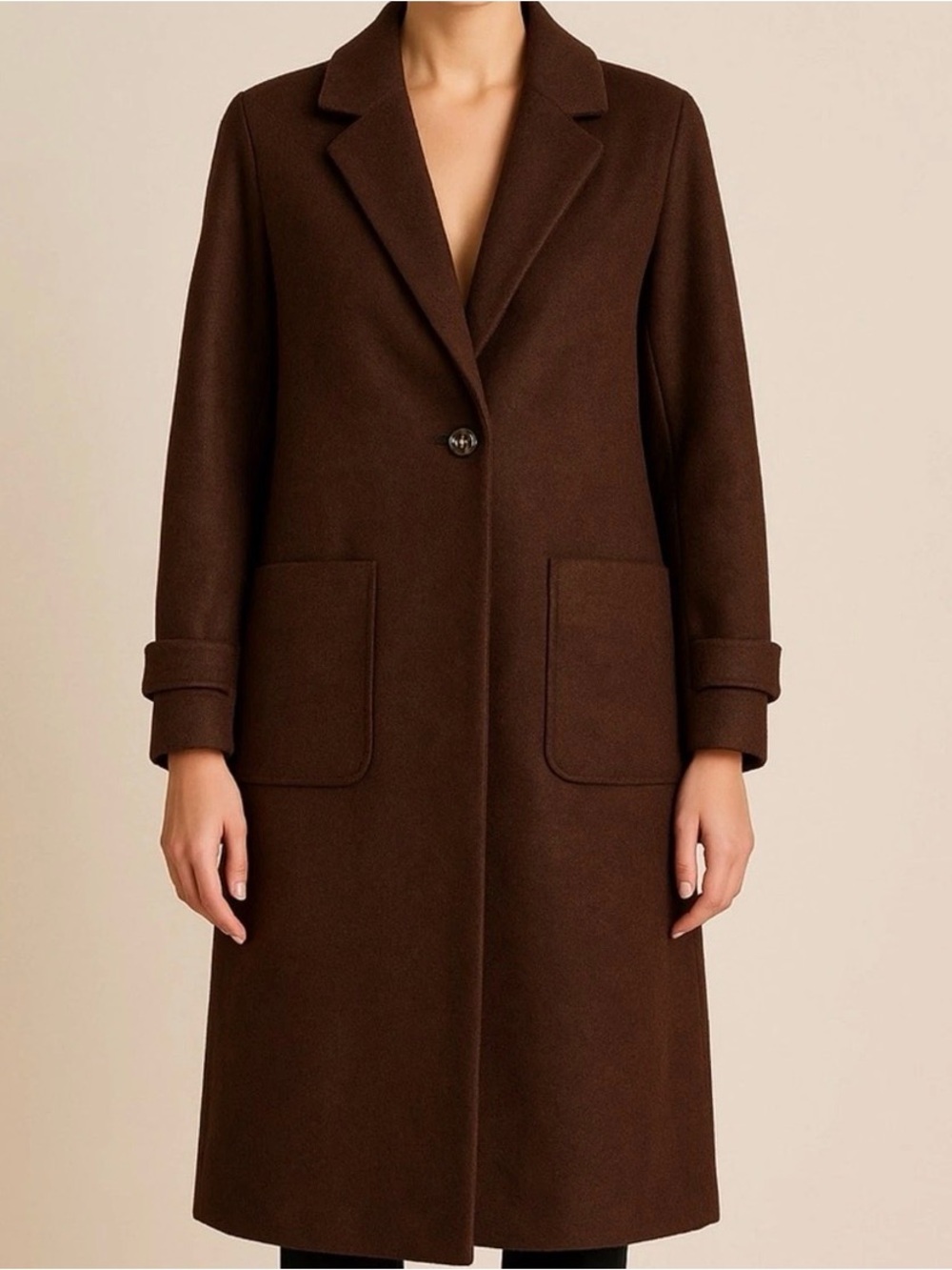 House of Harlow 1960 Brown Elegant Wool Blend Trench Coat Size M